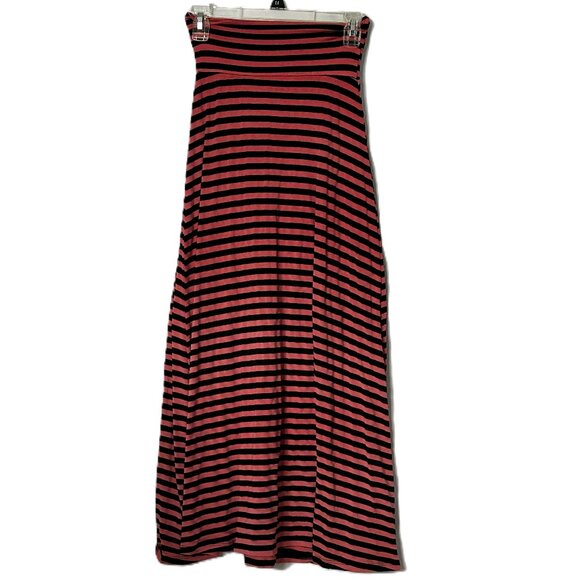 Noble U Dresses & Skirts - Orangey Peach and Black Striped Long Maxi Skirt Size Small